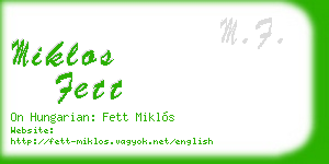 miklos fett business card